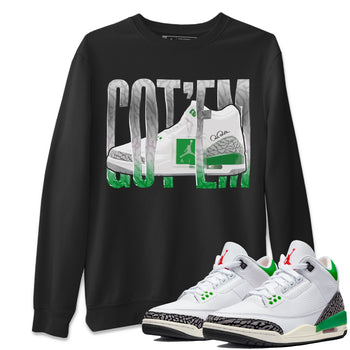 Air Jordan 3 Lucky Green Sneaker Match Tees Wiggling Gotem Sneaker Tees AJ3 Lucky Green Sneaker Release Tees Unisex Shirts Black 1