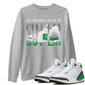 Air Jordan 3 Lucky Green Sneaker Match Tees Wiggling Gotem Sneaker Tees AJ3 Lucky Green Sneaker Release Tees Unisex Shirts Heather Grey 1