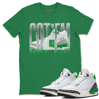 Air Jordan 3 Lucky Green Sneaker Match Tees Wiggling Gotem Sneaker Tees AJ3 Lucky Green Sneaker Release Tees Unisex Shirts Kelly Green 1