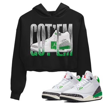 Air Jordan 3 Lucky Green Sneaker Match Tees Wiggling Gotem Sneaker Tees AJ3 Lucky Green Sneaker Release Tees Women's Shirts Black 1