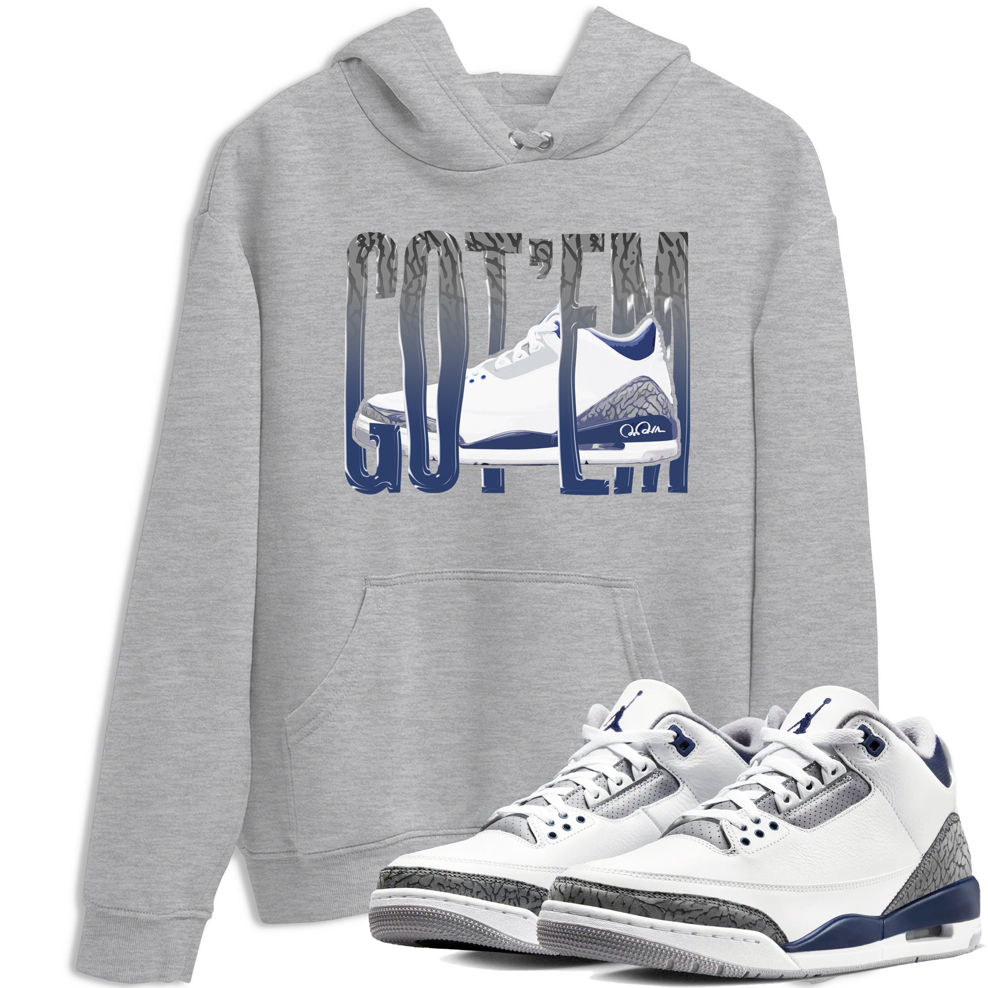 3s Midnight Navy shirt to match jordans Wiggling Gotem sneaker tees Air Jordan 3 Midnight Navy SNRT Sneaker Release Tees unisex cotton Heather Grey 1 crew neck shirt