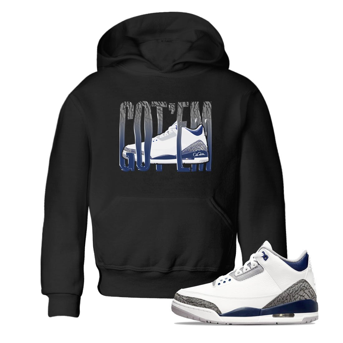3s Midnight Navy shirt to match jordans Wiggling Gotem sneaker tees Air Jordan 3 Midnight Navy SNRT sneaker release tees baby toddler Black 1 cotton Shirt