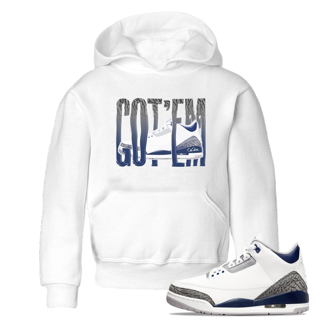 3s Midnight Navy shirt to match jordans Wiggling Gotem sneaker tees Air Jordan 3 Midnight Navy SNRT sneaker release tees baby toddler White 1 cotton Shirt