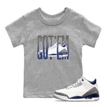 3s Midnight Navy shirt to match jordans Wiggling Gotem sneaker tees Air Jordan 3 Midnight Navy SNRT sneaker release tees baby toddler Heather Grey 1 cotton Shirt