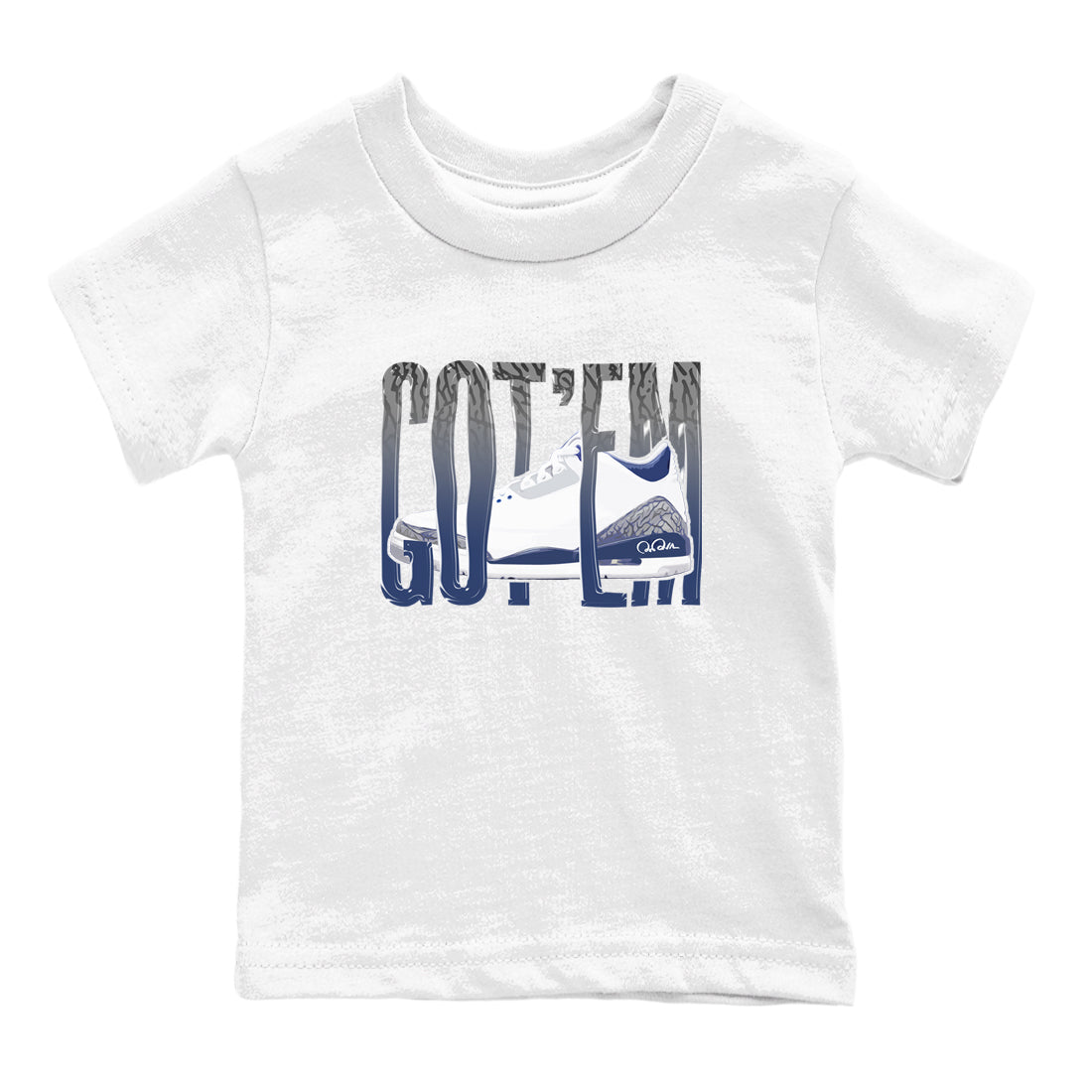 3s Midnight Navy shirt to match jordans Wiggling Gotem sneaker tees Air Jordan 3 Midnight Navy SNRT sneaker release tees baby toddler White 2 cotton Shirt