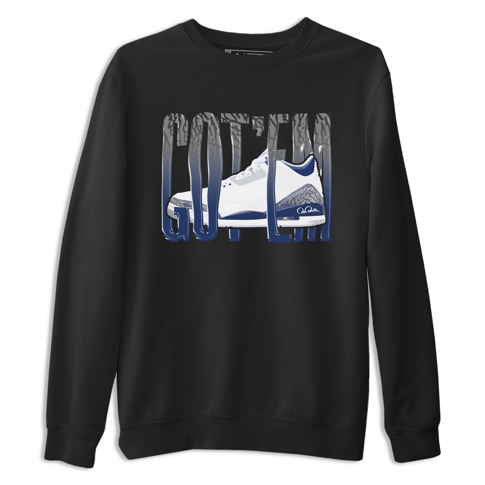 3s Midnight Navy shirt to match jordans Wiggling Gotem sneaker tees Air Jordan 3 Midnight Navy SNRT Sneaker Release Tees unisex cotton Black 2 crew neck shirt