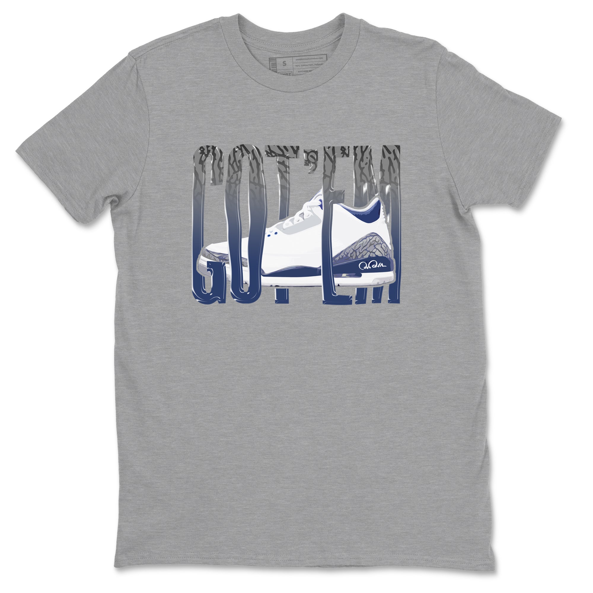 3s Midnight Navy shirt to match jordans Wiggling Gotem sneaker tees Air Jordan 3 Midnight Navy SNRT Sneaker Release Tees unisex cotton Heather Grey 2 crew neck shirt