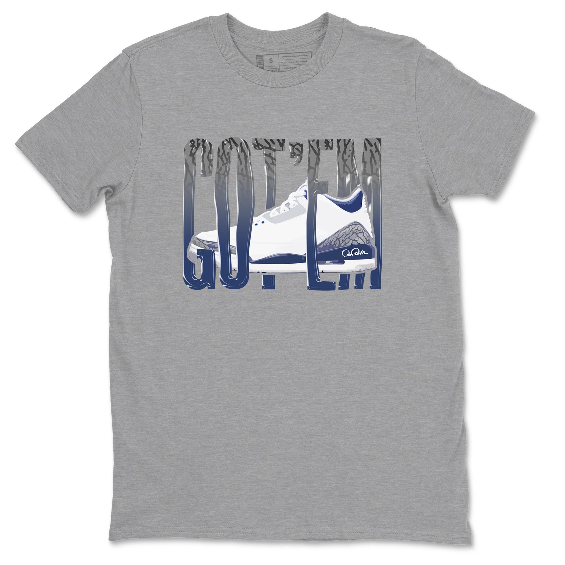 3s Midnight Navy shirt to match jordans Wiggling Gotem sneaker tees Air Jordan 3 Midnight Navy SNRT Sneaker Release Tees unisex cotton Heather Grey 2 crew neck shirt
