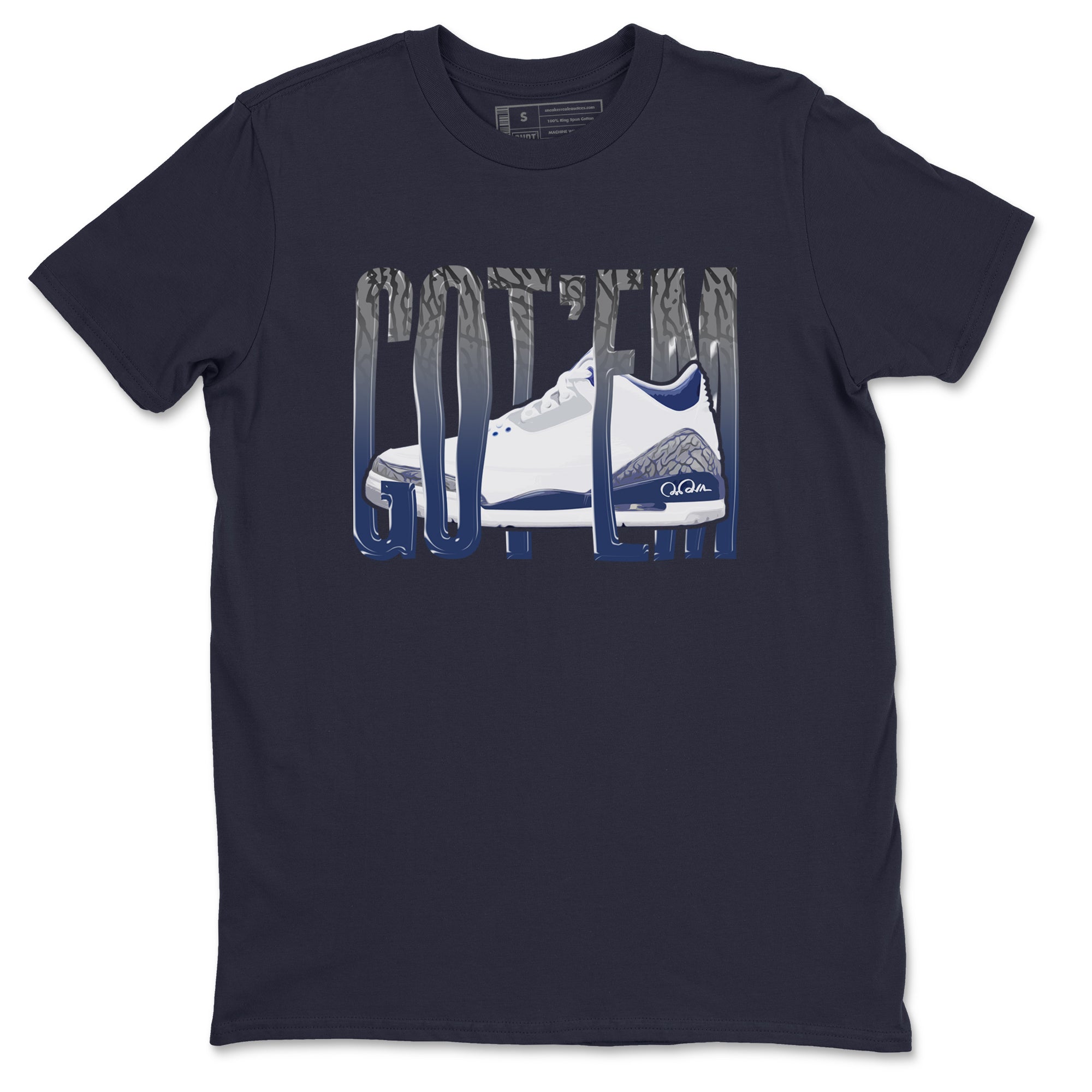 3s Midnight Navy shirt to match jordans Wiggling Gotem sneaker tees Air Jordan 3 Midnight Navy SNRT Sneaker Release Tees unisex cotton Navy 2 crew neck shirt
