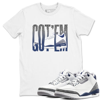 3s Midnight Navy shirt to match jordans Wiggling Gotem sneaker tees Air Jordan 3 Midnight Navy SNRT Sneaker Release Tees unisex cotton White 1 crew neck shirt