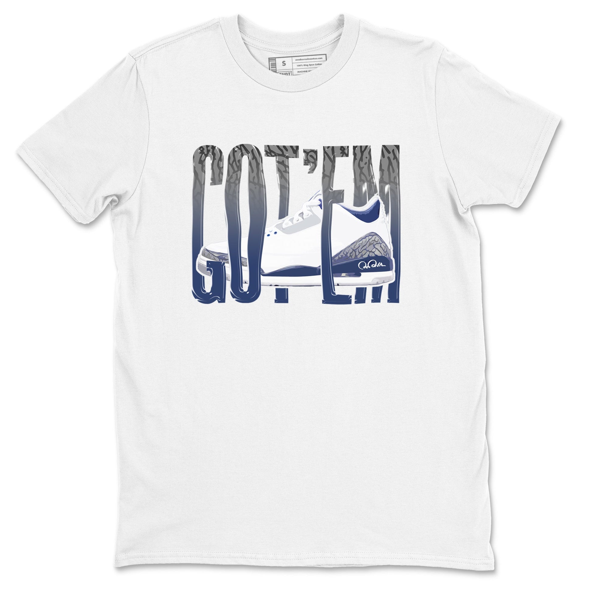 3s Midnight Navy shirt to match jordans Wiggling Gotem sneaker tees Air Jordan 3 Midnight Navy SNRT Sneaker Release Tees unisex cotton White 2 crew neck shirt