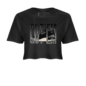 Air Jordan 3 Off Noir shirt to match jordans Wiggling Gotem sneaker tees AJ3 Off Noir SNRT Sneaker Release Tees Black 2 Crop T-Shirt