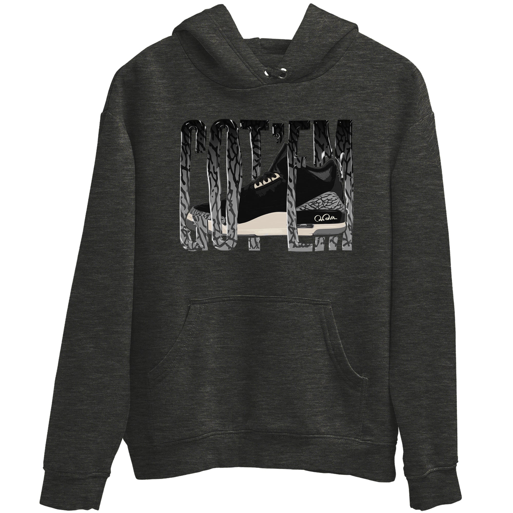 Air Jordan 3 Off Noir shirt to match jordans Wiggling Gotem sneaker tees AJ3 Off Noir SNRT Sneaker Release Tees Unisex Charcoal Heather 2 T-Shirt