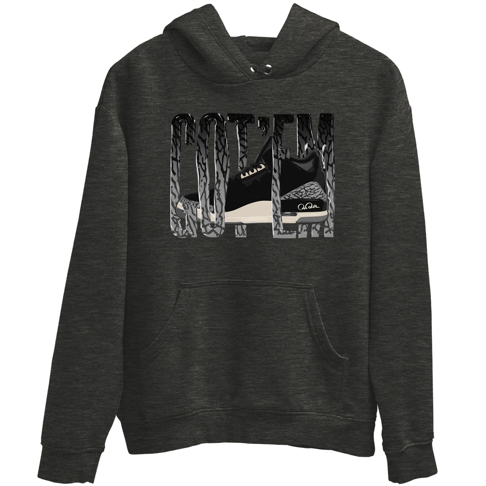 Air Jordan 3 Off Noir shirt to match jordans Wiggling Gotem sneaker tees AJ3 Off Noir SNRT Sneaker Release Tees Unisex Charcoal Heather 2 T-Shirt