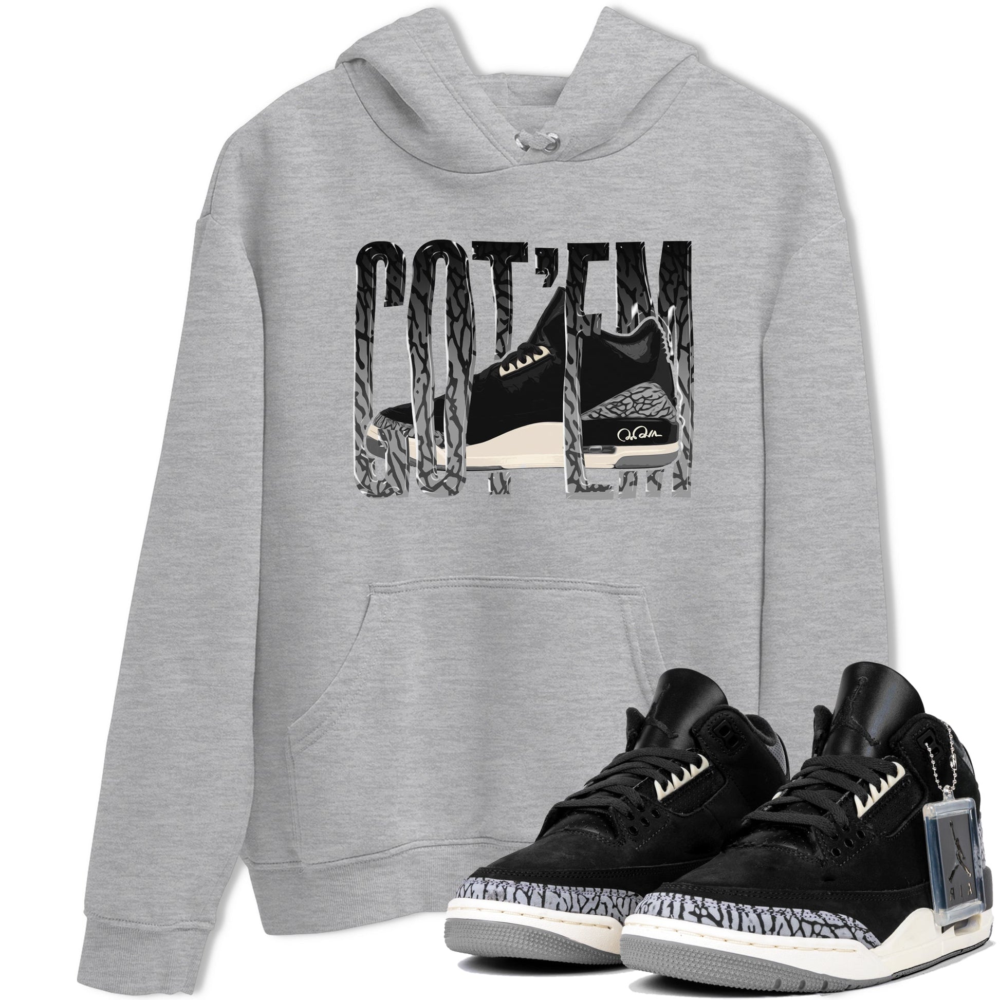 Air Jordan 3 Off Noir shirt to match jordans Wiggling Gotem sneaker tees AJ3 Off Noir SNRT Sneaker Release Tees Unisex Heather Grey 1 T-Shirt