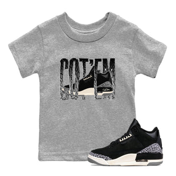Air Jordan 3 Off Noir shirt to match jordans Wiggling Gotem sneaker tees AJ3 Off Noir SNRT Sneaker Release Tees Baby Toddler Heather Grey 1 T-Shirt