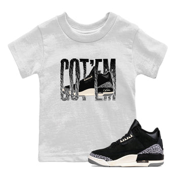 Air Jordan 3 Off Noir shirt to match jordans Wiggling Gotem sneaker tees AJ3 Off Noir SNRT Sneaker Release Tees Baby Toddler White 1 T-Shirt