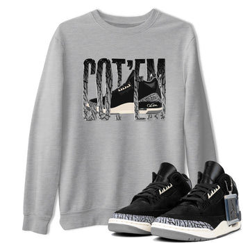 Air Jordan 3 Off Noir shirt to match jordans Wiggling Gotem sneaker tees AJ3 Off Noir SNRT Sneaker Release Tees Unisex Heather Grey 1 T-Shirt