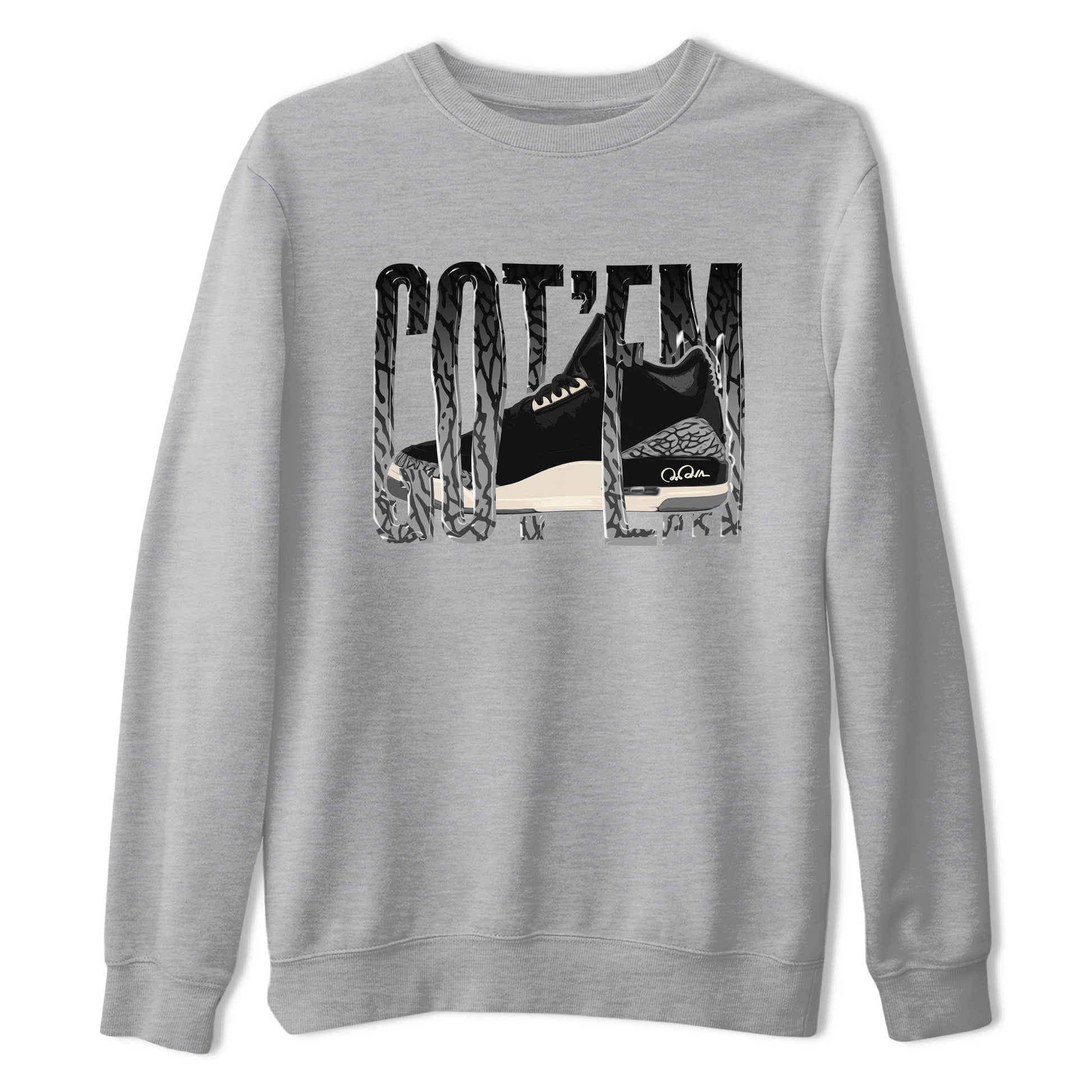 Air Jordan 3 Off Noir shirt to match jordans Wiggling Gotem sneaker tees AJ3 Off Noir SNRT Sneaker Release Tees Unisex Heather Grey 2 T-Shirt