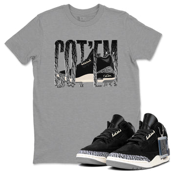 Air Jordan 3 Off Noir shirt to match jordans Wiggling Gotem sneaker tees AJ3 Off Noir SNRT Sneaker Release Tees Unisex Heather Grey 1 T-Shirt