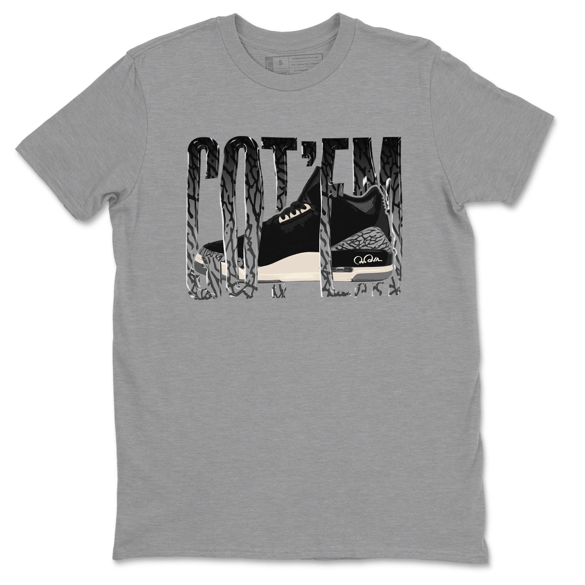 Air Jordan 3 Off Noir shirt to match jordans Wiggling Gotem sneaker tees AJ3 Off Noir SNRT Sneaker Release Tees Unisex Heather Grey 2 T-Shirt