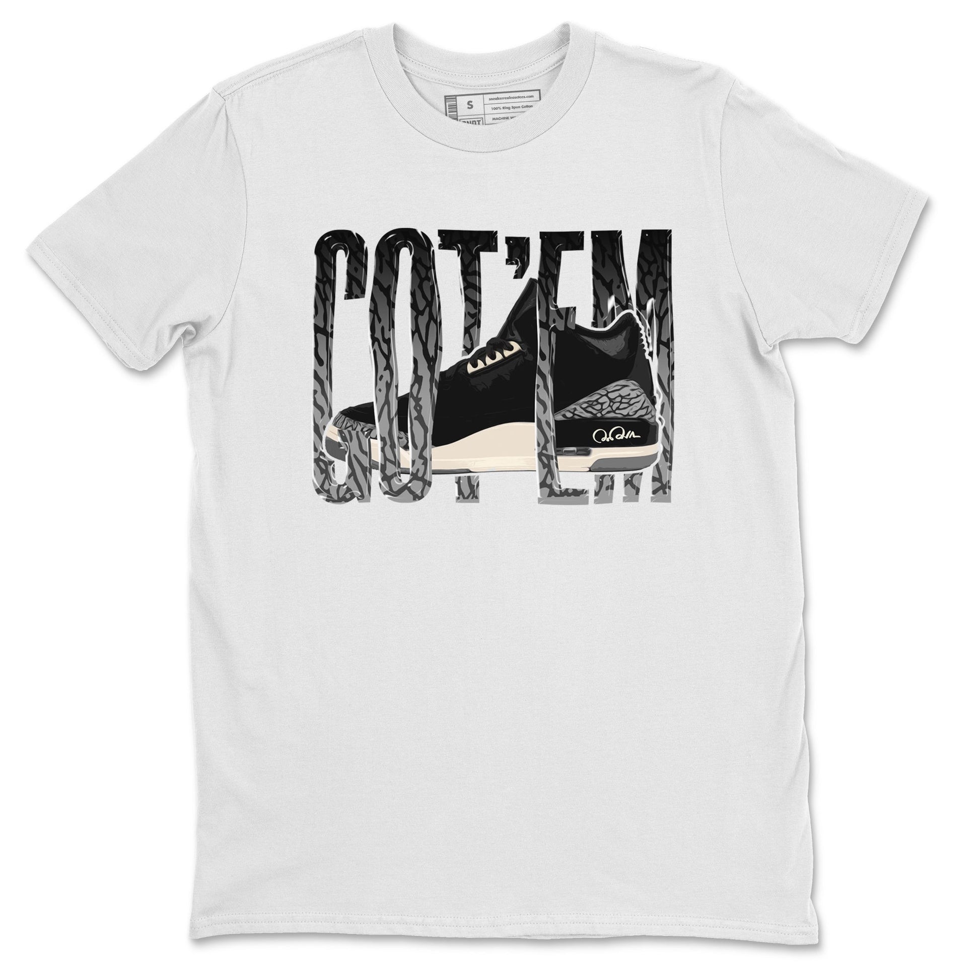 Air Jordan 3 Off Noir shirt to match jordans Wiggling Gotem sneaker tees AJ3 Off Noir SNRT Sneaker Release Tees Unisex White 2 T-Shirt