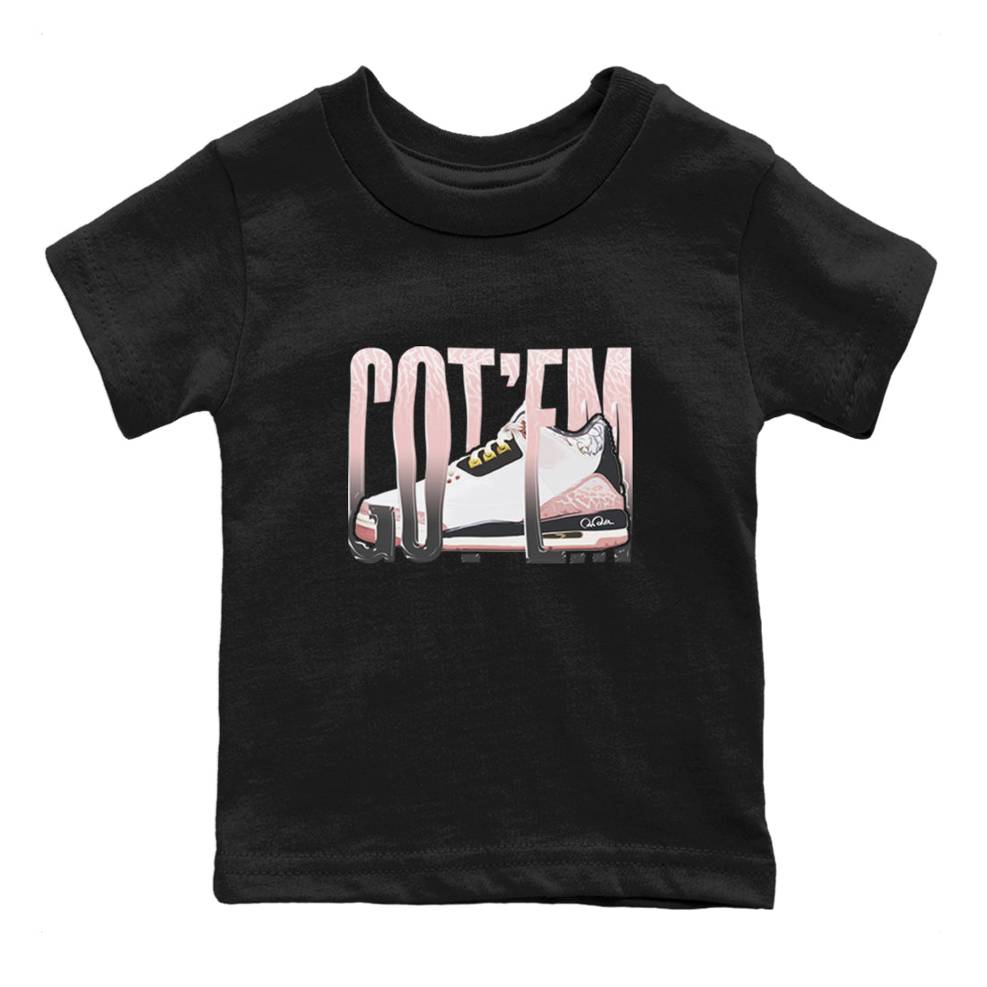 Air Jordan 3 GS Vintage Floral shirt to match jordans Wiggling Gotem sneaker tees Air Jordan 3 Vintage Floral SNRT sneaker release tees baby toddler Black 2 cotton Shirt