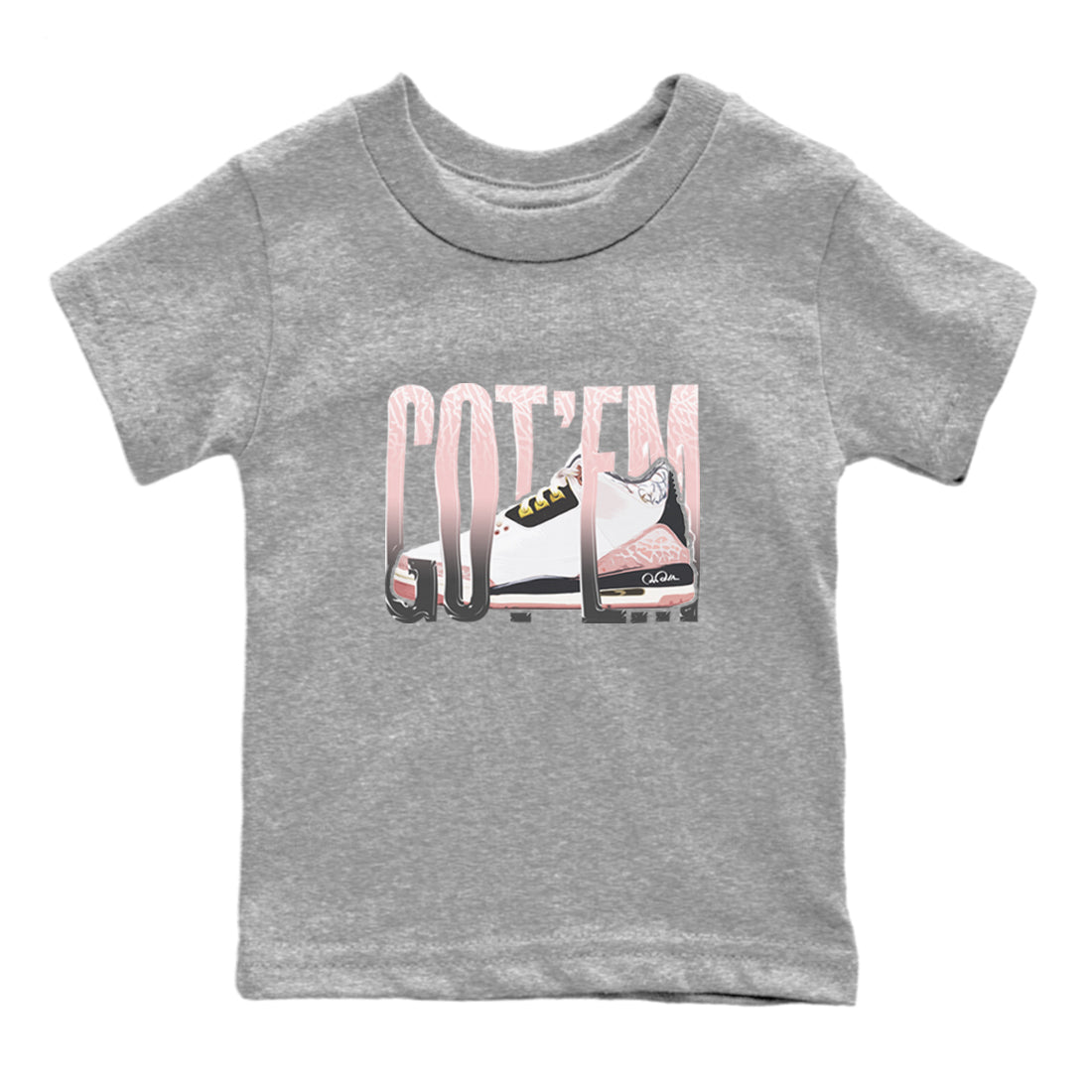 Air Jordan 3 GS Vintage Floral shirt to match jordans Wiggling Gotem sneaker tees Air Jordan 3 Vintage Floral SNRT sneaker release tees baby toddler Heather Grey 2 cotton Shirt
