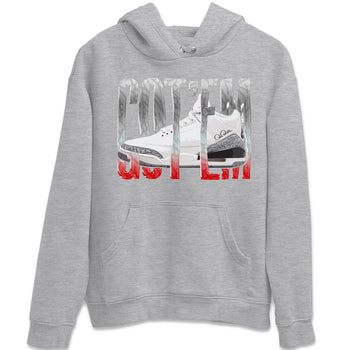 Air Jordan 3 White Cement Sneaker Match Tees Wiggling Gotem Sneaker Tees AJ3 White Cement Sneaker Release Tees Unisex Shirts Heather Grey 2