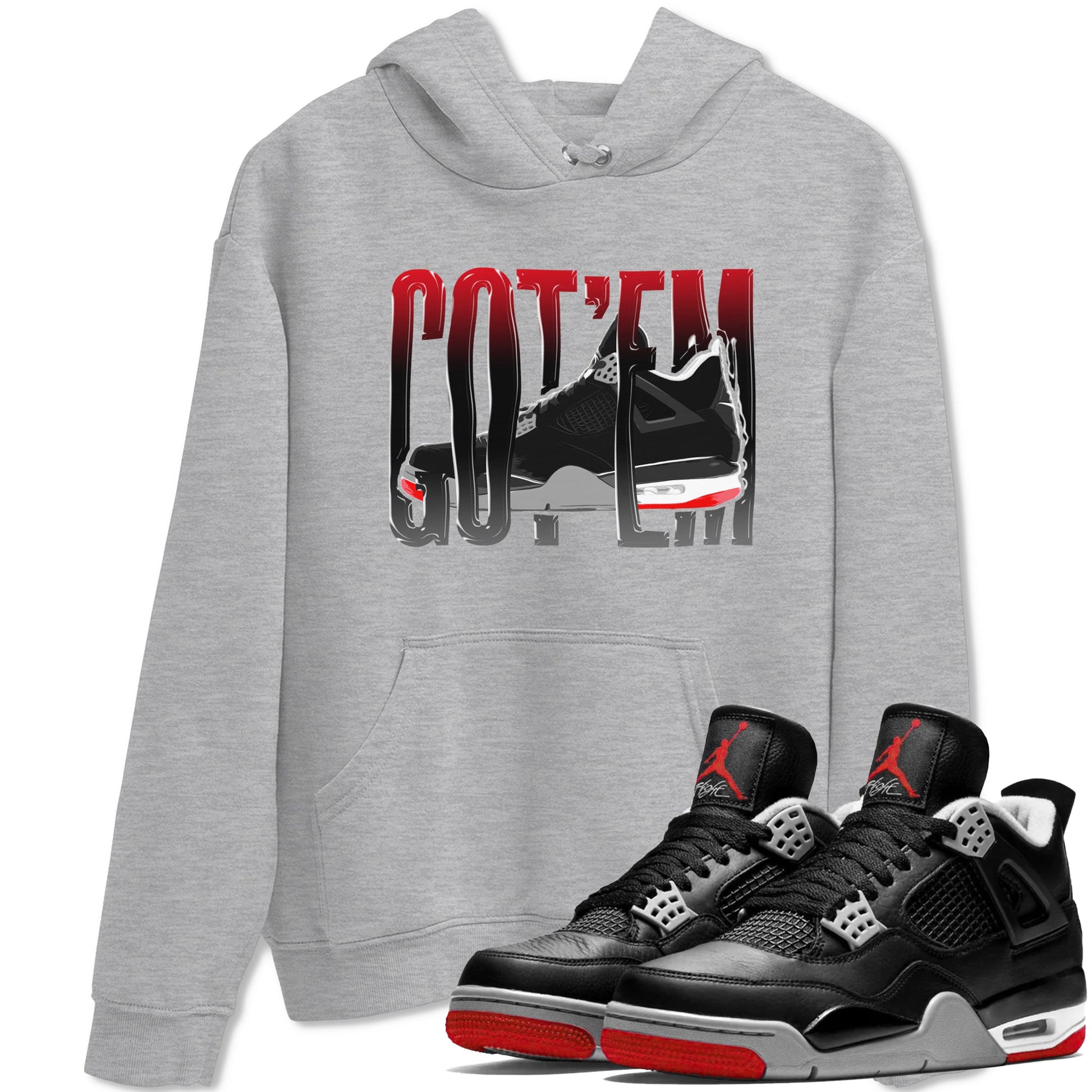 4s Bred Reimagined shirt to match jordans Wiggling Gotem sneaker tees Air Jordan 4 Bred Reimagined SNRT Sneaker Release Tees Unisex Heather Grey 1 T-Shirt