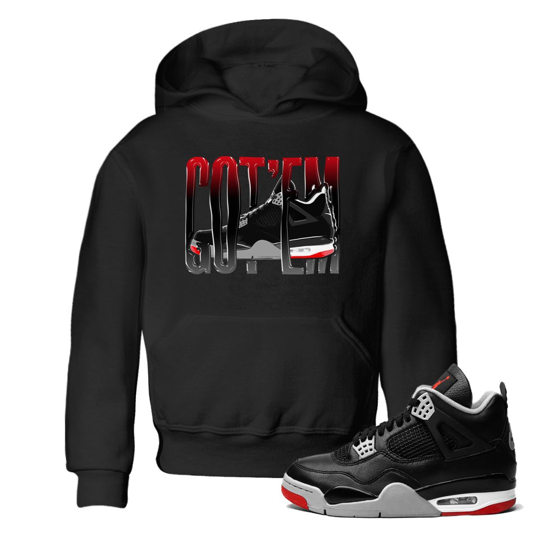 4s Bred Reimagined shirt to match jordans Wiggling Gotem sneaker tees Air Jordan 4 Bred Reimagined SNRT Sneaker Release Tees Baby Toddler Black 1 T-Shirt
