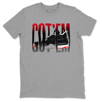 4s Bred Reimagined shirt to match jordans Wiggling Gotem sneaker tees Air Jordan 4 Bred Reimagined SNRT Sneaker Release Tees Unisex Heather Grey 2 T-Shirt