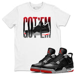 4s Bred Reimagined shirt to match jordans Wiggling Gotem sneaker tees Air Jordan 4 Bred Reimagined SNRT Sneaker Release Tees Unisex White 1 T-Shirt