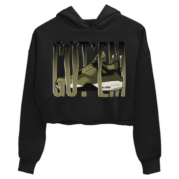 Air Jordan 4 Medium Olive shirt to match jordans Wiggling Gotem sneaker tees AJ4Medium Olive SNRT Sneaker Release Tees Black 2 Crop T-Shirt
