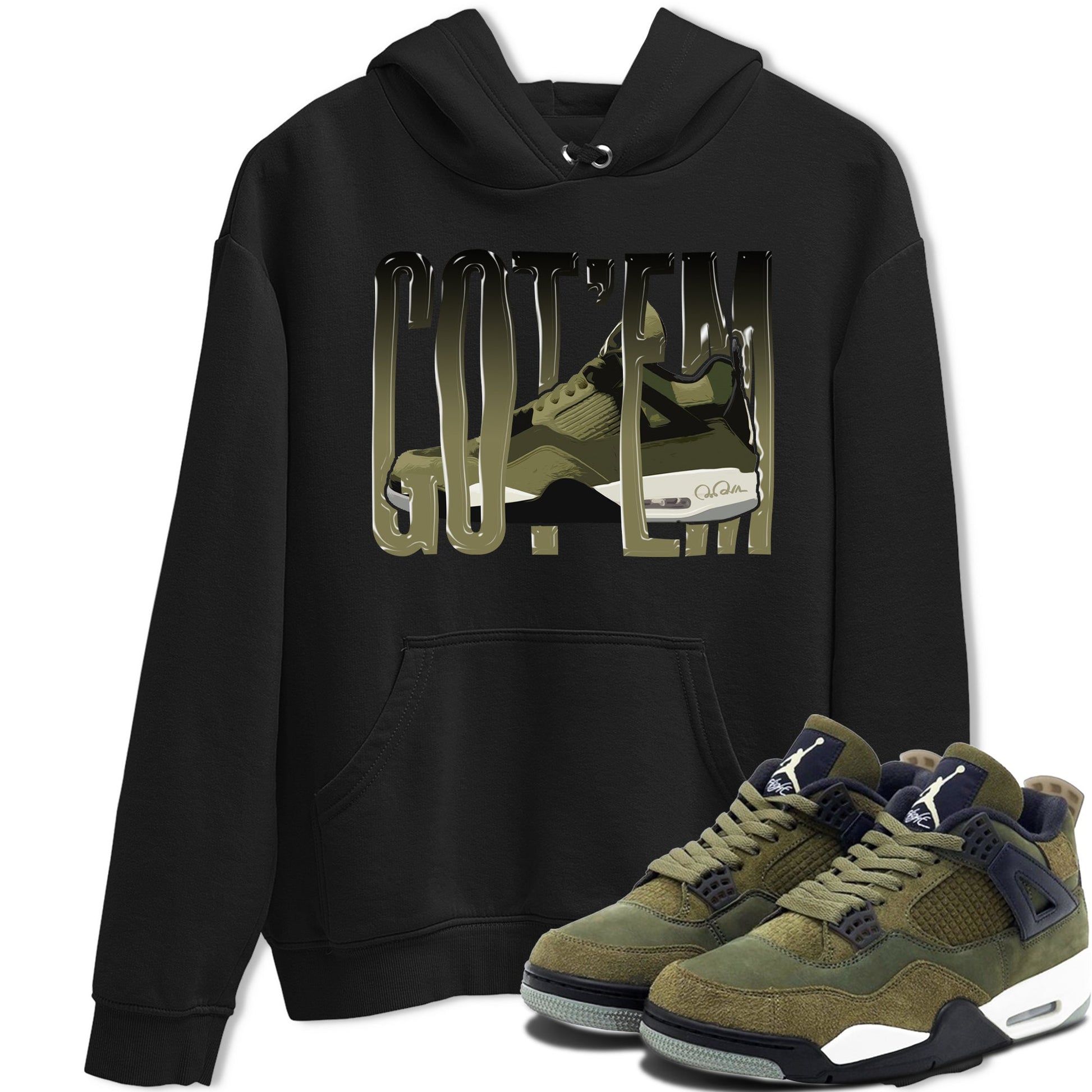 Air Jordan 4 Medium Olive shirt to match jordans Wiggling Gotem sneaker tees AJ4Medium Olive SNRT Sneaker Release Tees Unisex Black 1 T-Shirt