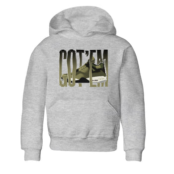 Air Jordan 4 Medium Olive shirt to match jordans Wiggling Gotem sneaker tees AJ4Medium Olive SNRT Sneaker Release Tees Baby Toddler Heather Grey 2 T-Shirt