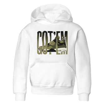 Air Jordan 4 Medium Olive shirt to match jordans Wiggling Gotem sneaker tees AJ4Medium Olive SNRT Sneaker Release Tees Baby Toddler White 2 T-Shirt