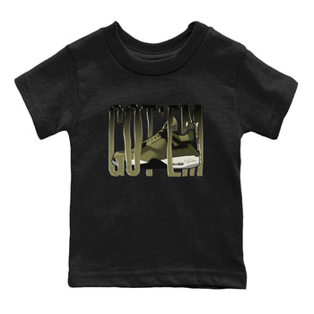 Air Jordan 4 Medium Olive shirt to match jordans Wiggling Gotem sneaker tees AJ4Medium Olive SNRT Sneaker Release Tees Baby Toddler Black 2 T-Shirt
