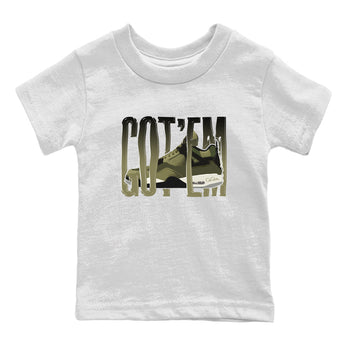 Air Jordan 4 Medium Olive shirt to match jordans Wiggling Gotem sneaker tees AJ4Medium Olive SNRT Sneaker Release Tees Baby Toddler White 2 T-Shirt