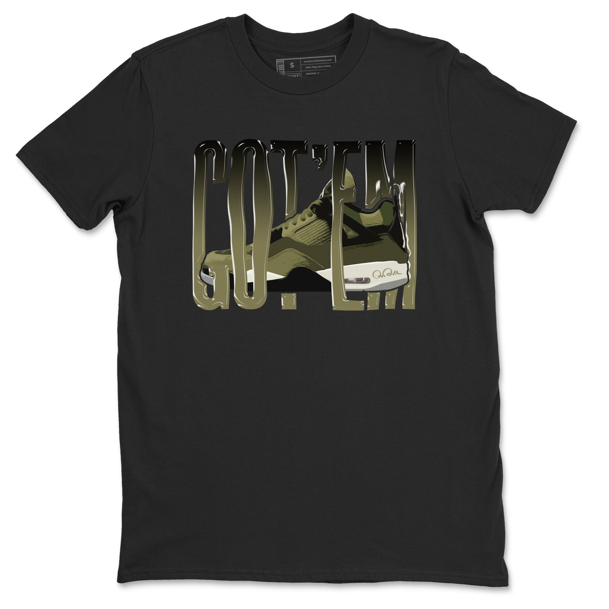 Air Jordan 4 Medium Olive shirt to match jordans Wiggling Gotem sneaker tees AJ4Medium Olive SNRT Sneaker Release Tees Unisex Black 2 T-Shirt