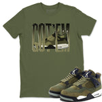 Air Jordan 4 Medium Olive shirt to match jordans Wiggling Gotem sneaker tees AJ4Medium Olive SNRT Sneaker Release Tees Unisex Military Green 1 T-Shirt