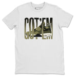 Air Jordan 4 Medium Olive shirt to match jordans Wiggling Gotem sneaker tees AJ4Medium Olive SNRT Sneaker Release Tees Unisex White 2 T-Shirt