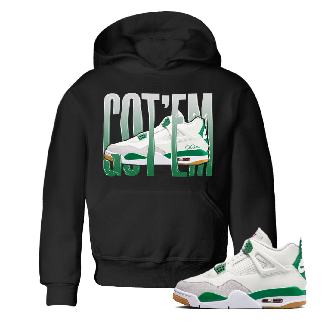 Air Jordan 4 Pine Green Wiggling Gotem Baby and Kids Sneaker Tees AJ4 Pine Green Kids Sneaker Tees Washing and Care Tip
