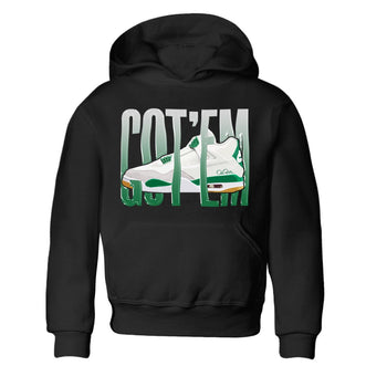 Air Jordan 4 Pine Green Sneaker Match Tees Wiggling Gotem Sneaker Tees AJ4 Pine Green Sneaker Release Tees Kids Shirts Black 2