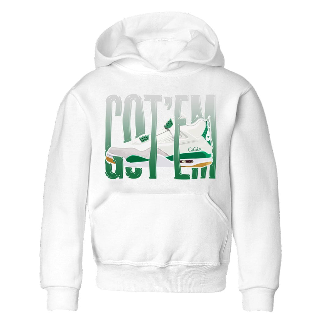 Jordan 4 Pine Green SB Sneaker Match Tees Wiggling Gotem Sneaker Tees AJ4 Pine Green SB Sneaker Tees Sneaker Release Shirts Kids Shirts White 2