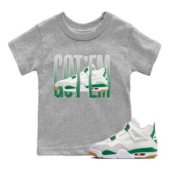 Air Jordan 4 Pine Green Wiggling Gotem Baby and Kids Sneaker Tees AJ4 Pine Green Kids Sneaker Tees Size Chart