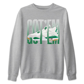 Air Jordan 4 Pine Green Sneaker Match Tees Wiggling Gotem Sneaker Tees AJ4 Pine Green Sneaker Release Tees Unisex Shirts Heather Grey 2