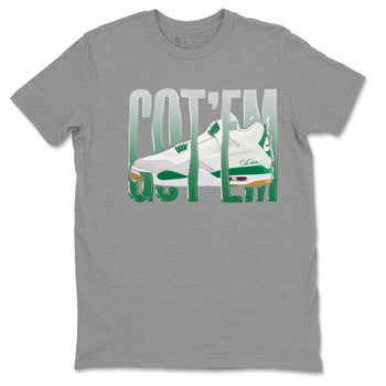Jordan 4 Pine Green SB Sneaker Match Tees Wiggling Gotem Sneaker Tees AJ4 Pine Green SB Sneaker Tees Sneaker Release Shirts Unisex Shirts Heather Grey 2