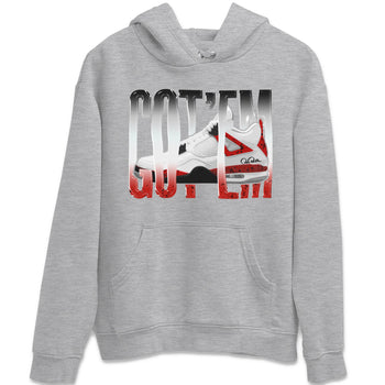 Air Jordan 4 Red Cement Sneaker Match Tees Wiggling Gotem Sneaker Tees AJ4 Retro OG Red Cement Sneaker Release Tees Unisex Shirts Heather Grey 2