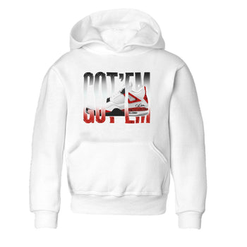 Air Jordan 4 Red Cement Sneaker Match Tees Wiggling Gotem Sneaker Tees AJ4 Retro OG Red Cement Sneaker Release Tees Kids Shirts White 2